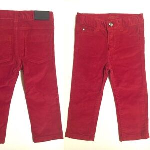 JACADI Paris Baby Corduroy Pant Red Trouser Cord Straight Leg Jean 18 Month Mo